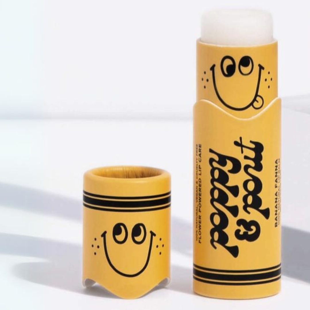 Lil' Poppies Banana Fanna Lip Balm – A 100% natural, kid-friendly lip balm with a creamy banana scent. Gentle, fun, and perfect for little lips!