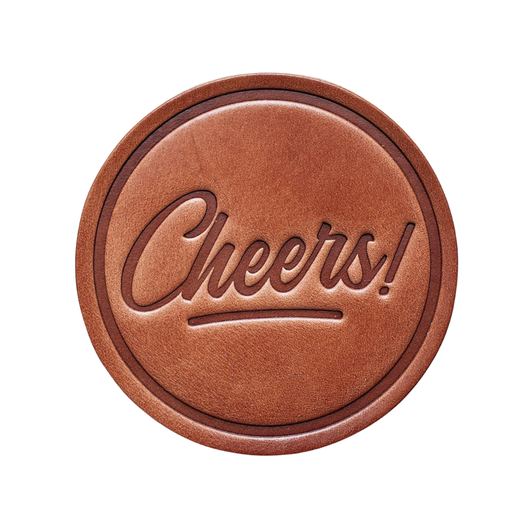 Cheers! Leather Coaster