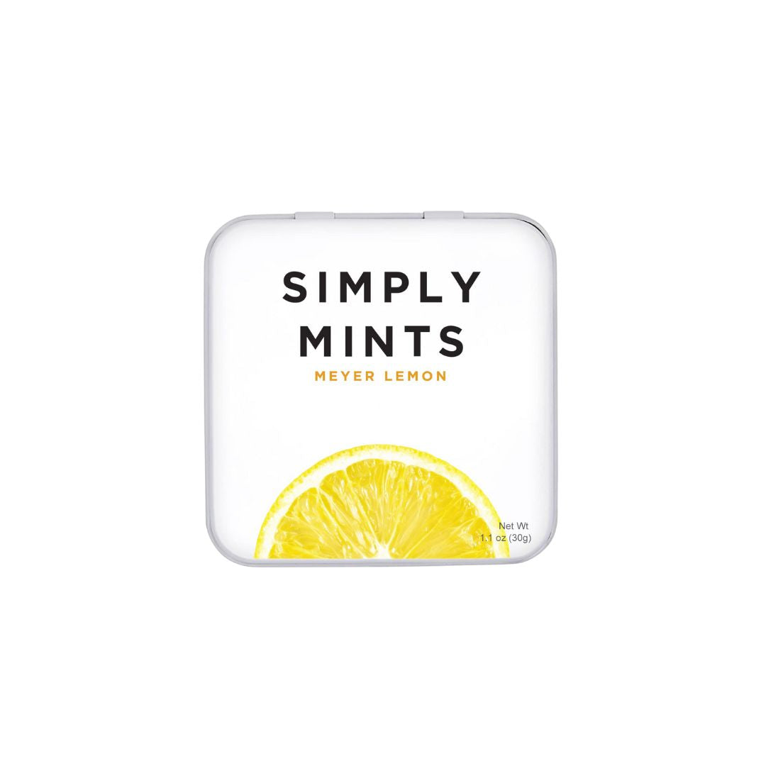 Simply Mints Lemon Mints – A refreshing, naturally flavored Meyer lemon mint in a portable tin. No artificial sweeteners or colors.